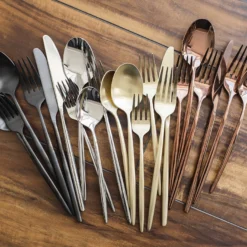 Gaze Black Satin 20-Piece Flatware Set