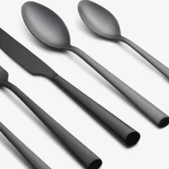 Gilda Black Satin 20-Piece Flatware Set