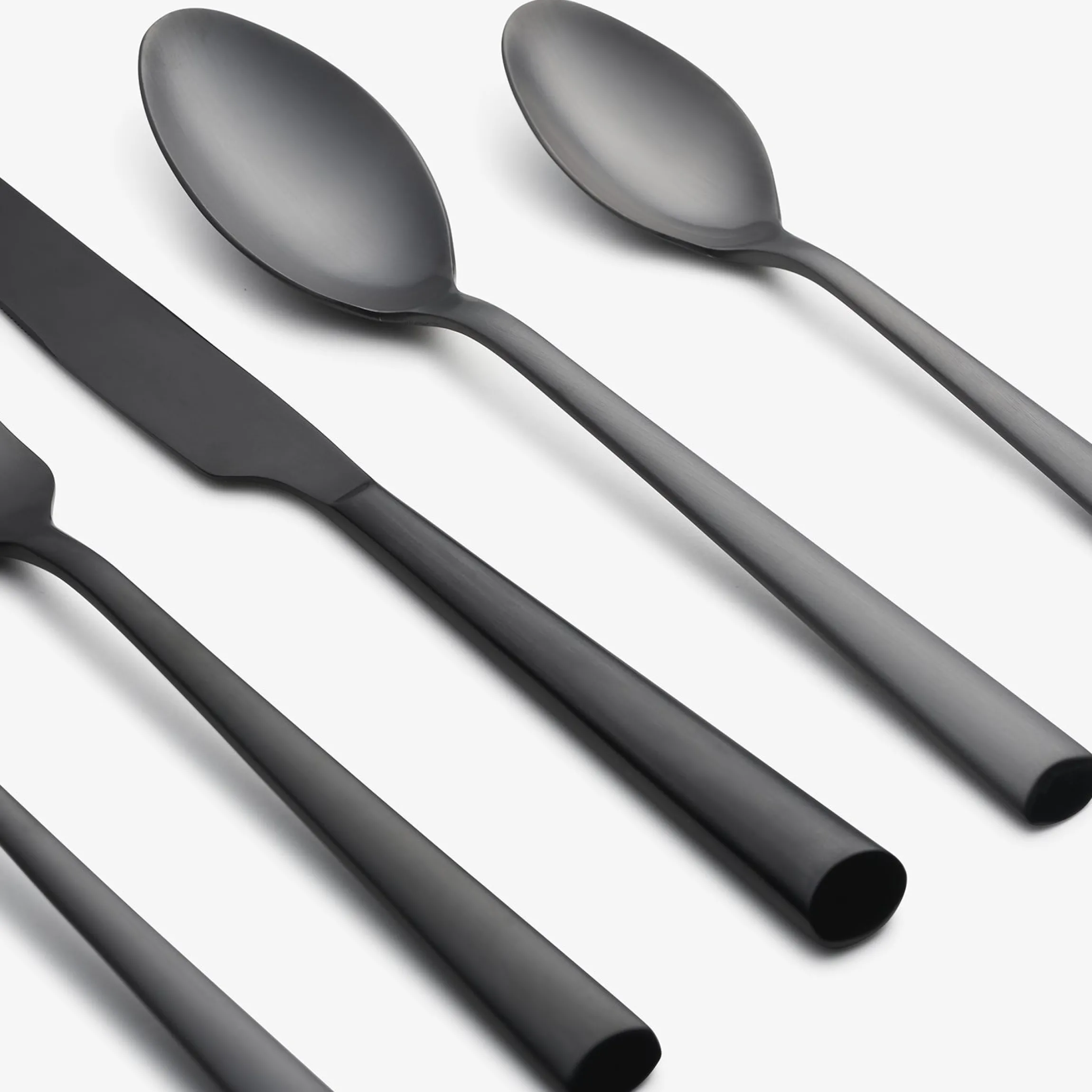 Gilda Black Satin 20-Piece Flatware Set