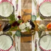 Gingham Black Dinner Plates, Set of 4