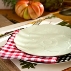 Gingham Black Dinner Plates, Set of 4