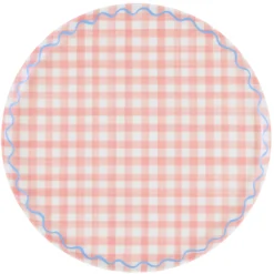 Gingham Reusable Large Plates, Set of 6