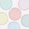Gingham Reusable Small Plates, Set of 6