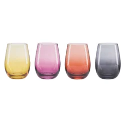 Golden Hour Stemless Wine Glasses, Set of 4