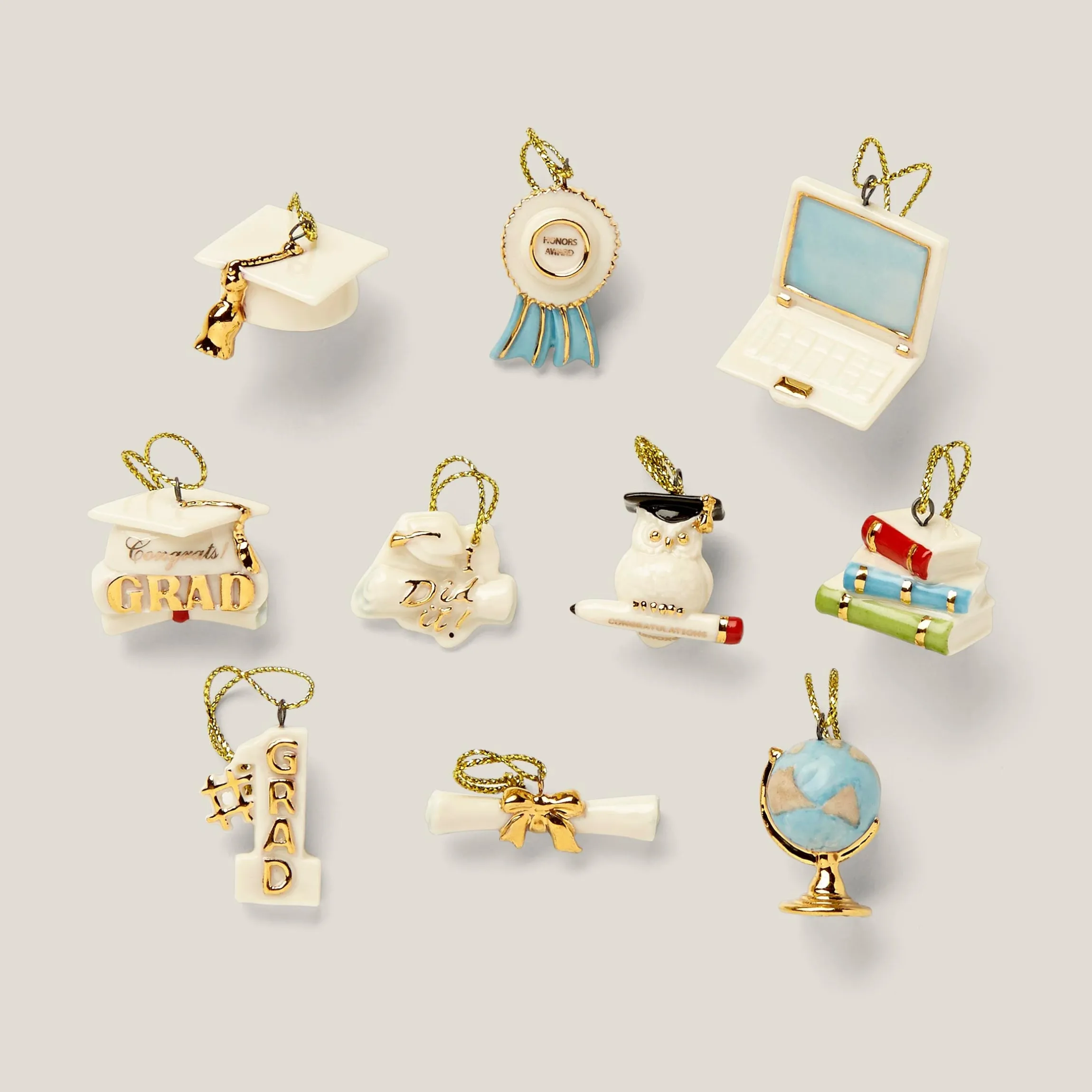 Graduation 10-Piece Mini Ornament Set