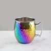 Hammered Rainbow Moscow Mule Mugs, Set of 4