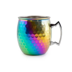 Hammered Rainbow Moscow Mule Mugs, Set of 4