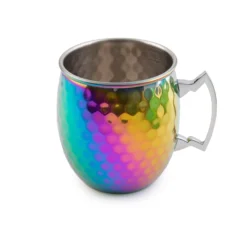 Hammered Rainbow Moscow Mule Mugs, Set of 4