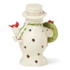 Happy Holly Days Snowman Holding Wreath Figurine