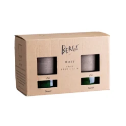Hoff Raw Grey & Glazed Emerald Green 8cm Pots, Set of 2