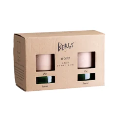 Hoff Raw Rosa & Glazed Emerald Green 8cm Pots, Set of 2