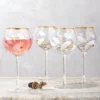 Holiday Gold Balloon Glasses, Set of 4