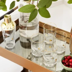 Holiday Gold Double Old-Fashioned Glasses, Set of 4