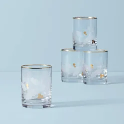 Holiday Gold Double Old-Fashioned Glasses, Set of 4
