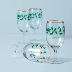 Holiday Iced Beverage Glasses, Set of 4