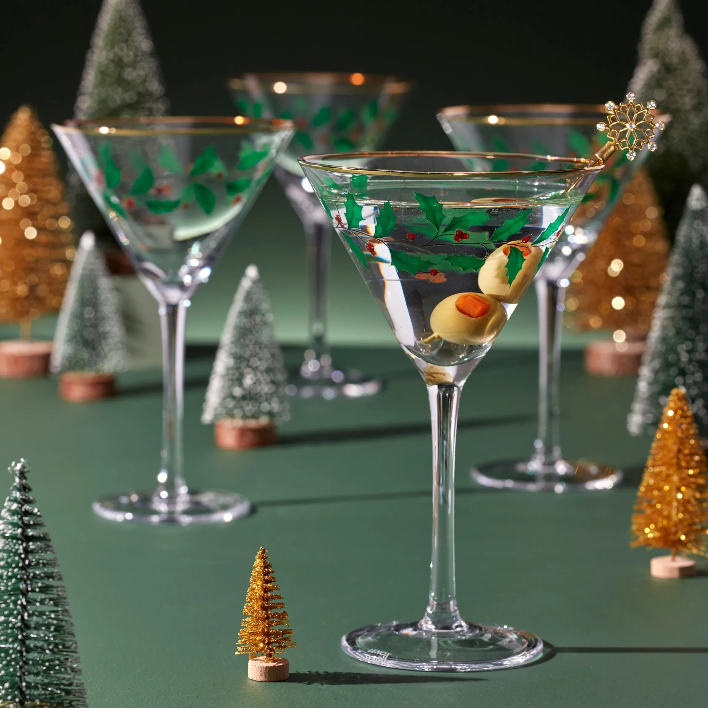 Holiday Martini Glasses, Set of 4