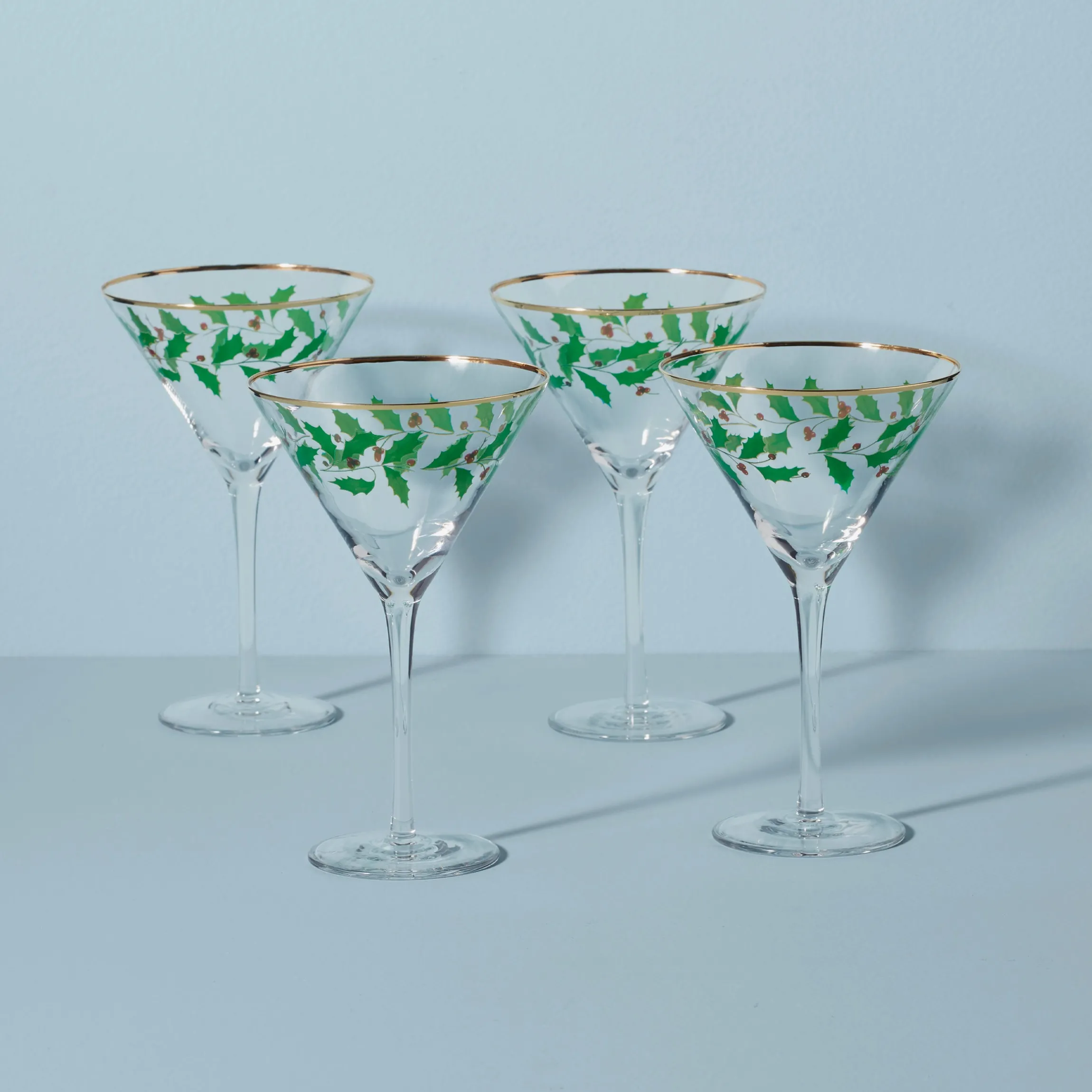 Holiday Martini Glasses, Set of 4