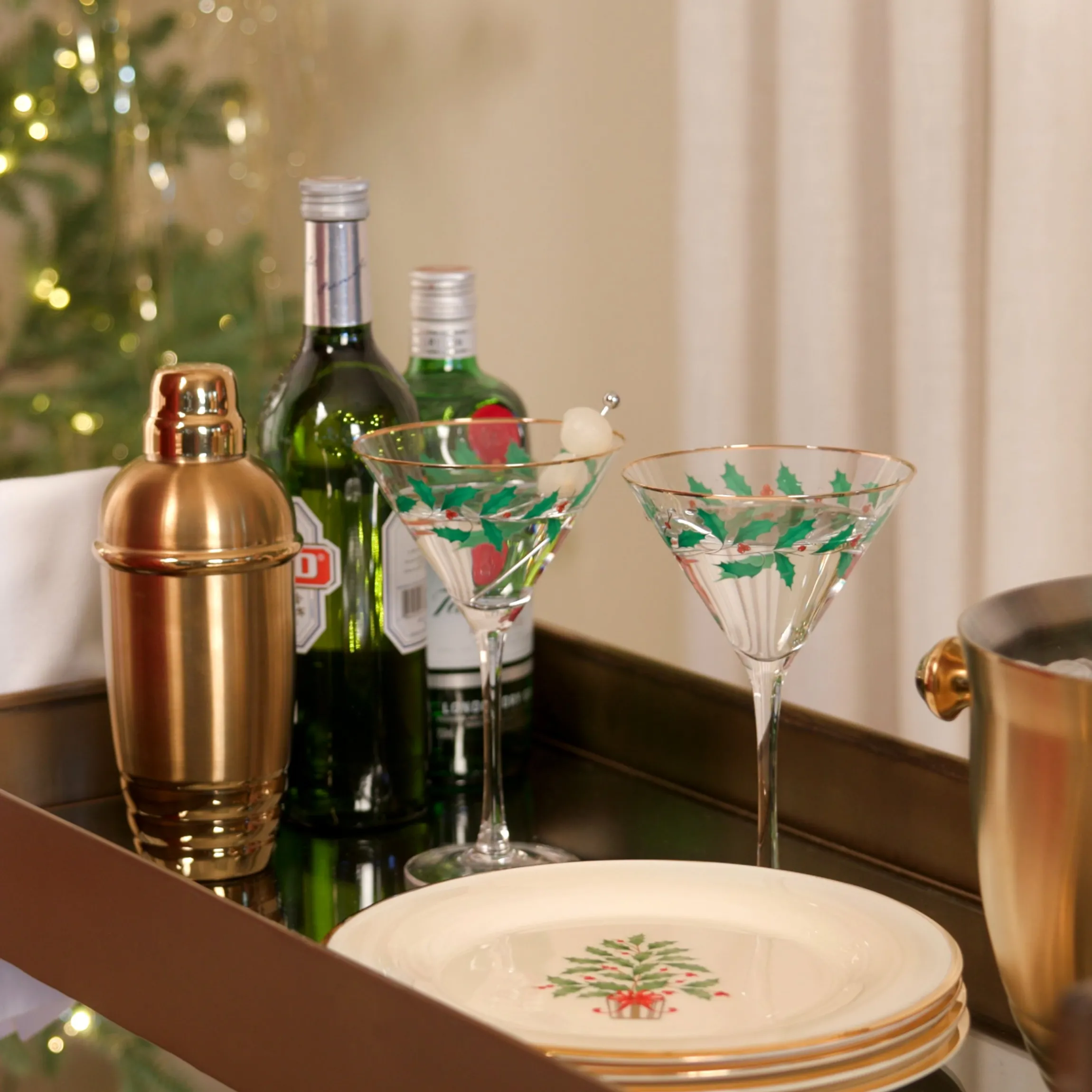 Holiday Martini Glasses, Set of 4