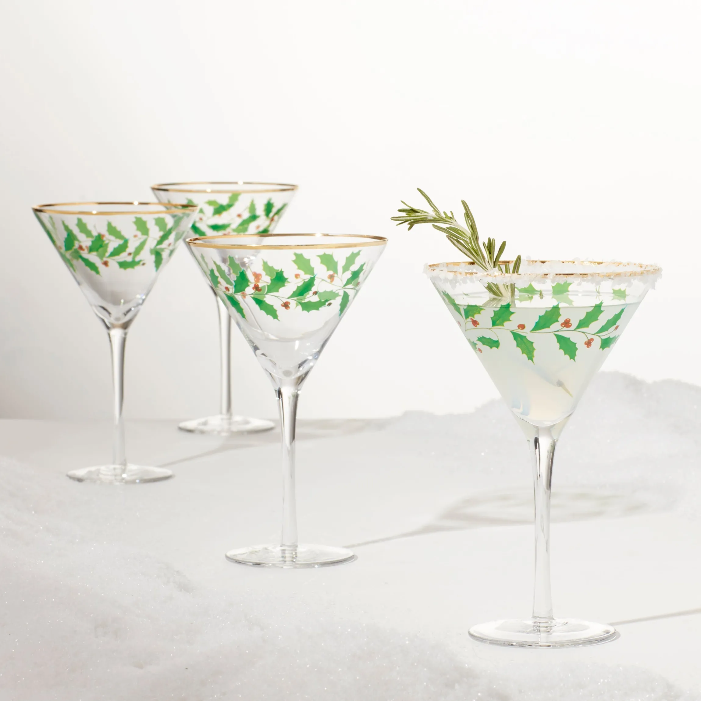 Holiday Martini Glasses, Set of 4