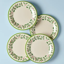 Holiday Melamine Dinner Plates, Set of 4