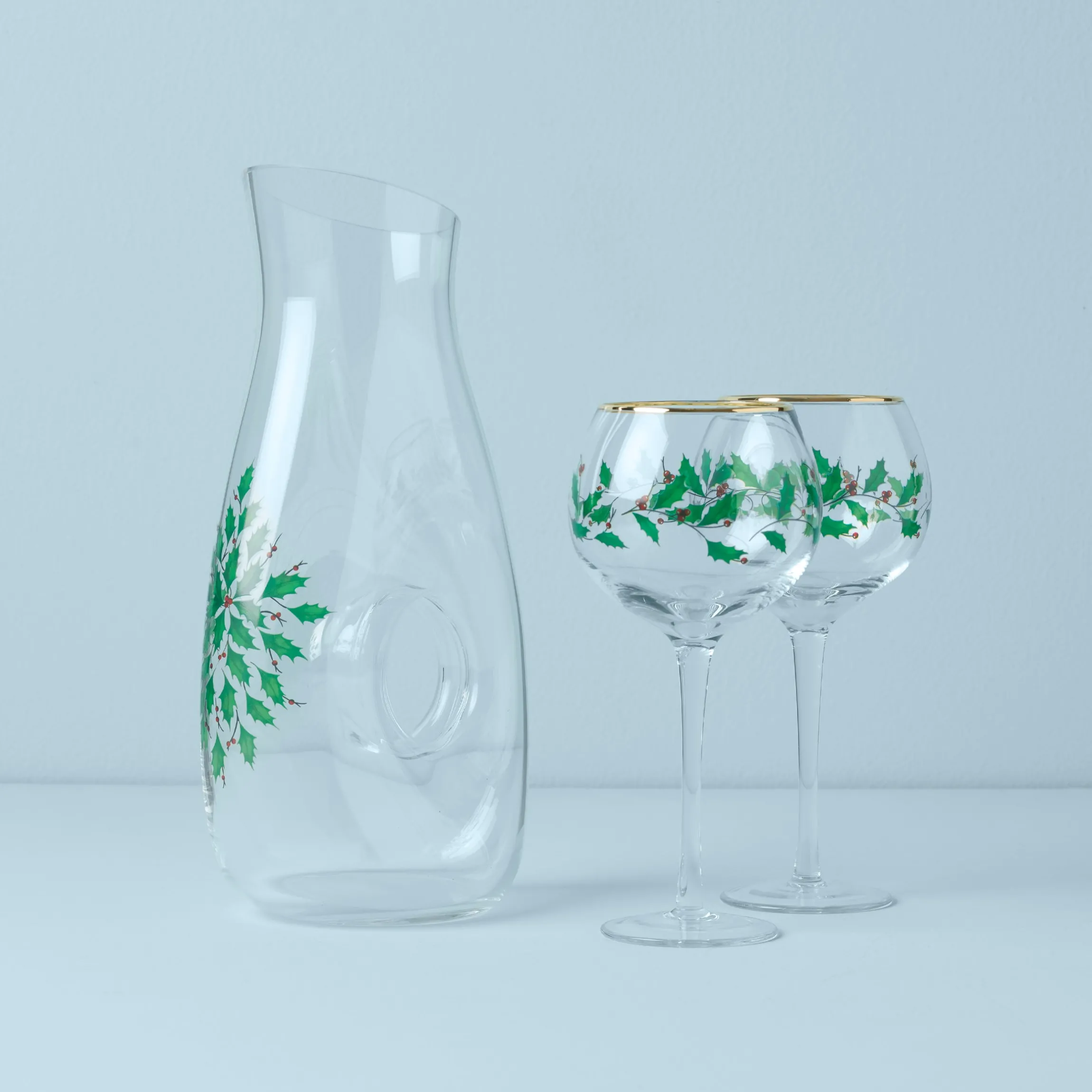 Holiday 3-Piece Decanter & Wine Glass Set
