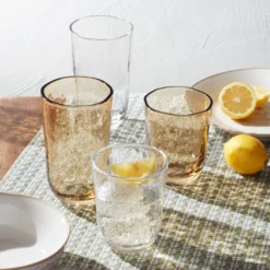Homespun Amber Tall Tumbler - Set Of 4