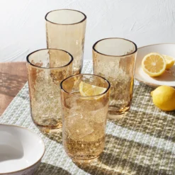 Homespun Amber Tall Tumbler - Set Of 4