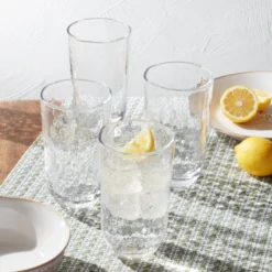 Homespun Clear Tall Tumbler - Set Of 4