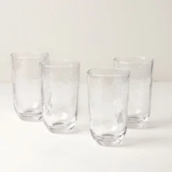Homespun Clear Tall Tumbler - Set Of 4
