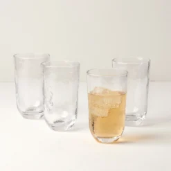 Homespun Clear Tall Tumbler - Set Of 4