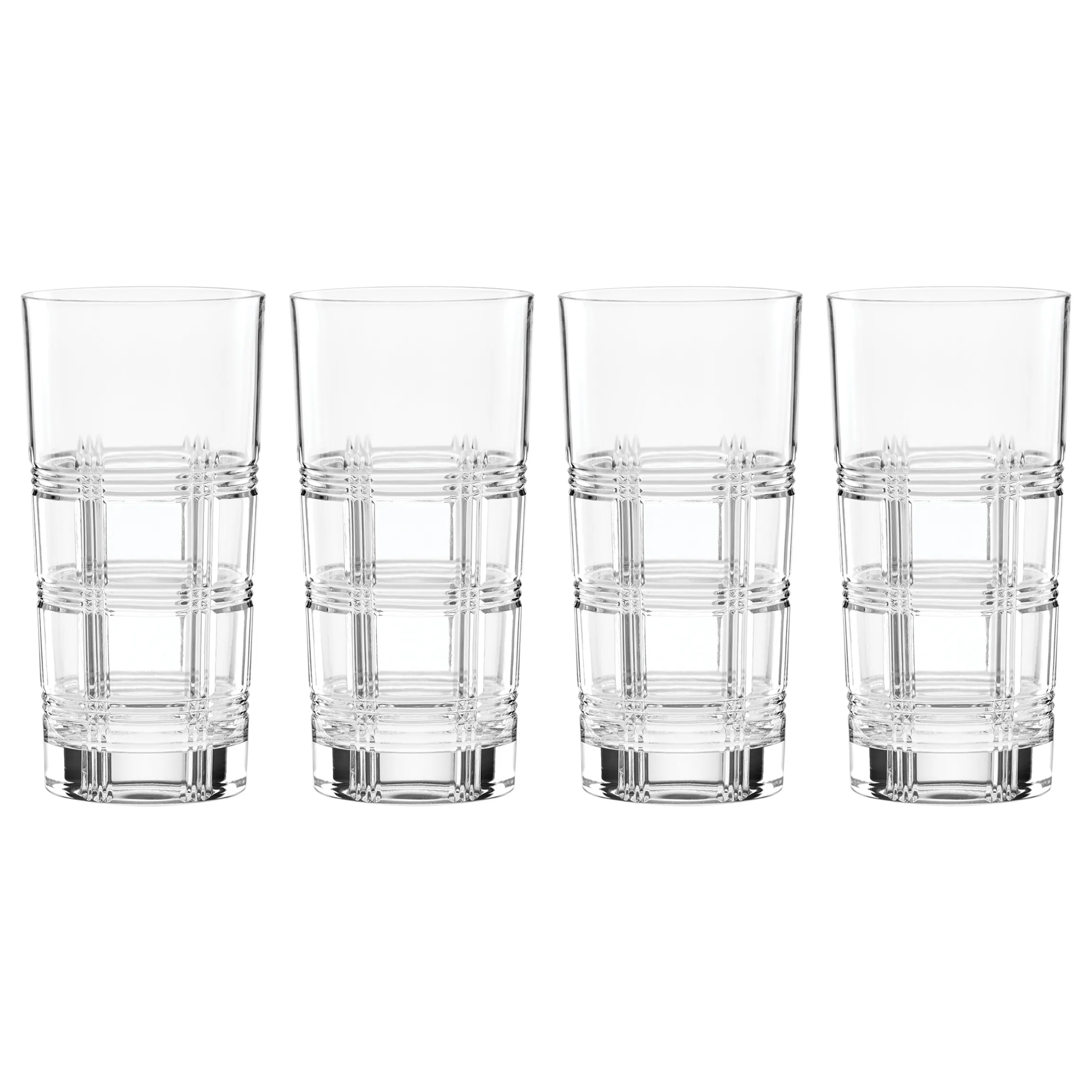 Hudson Crystal Highball Glasses, Set of 4