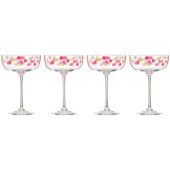 It's Raining Confetti Coupe Glasses, Set of 4