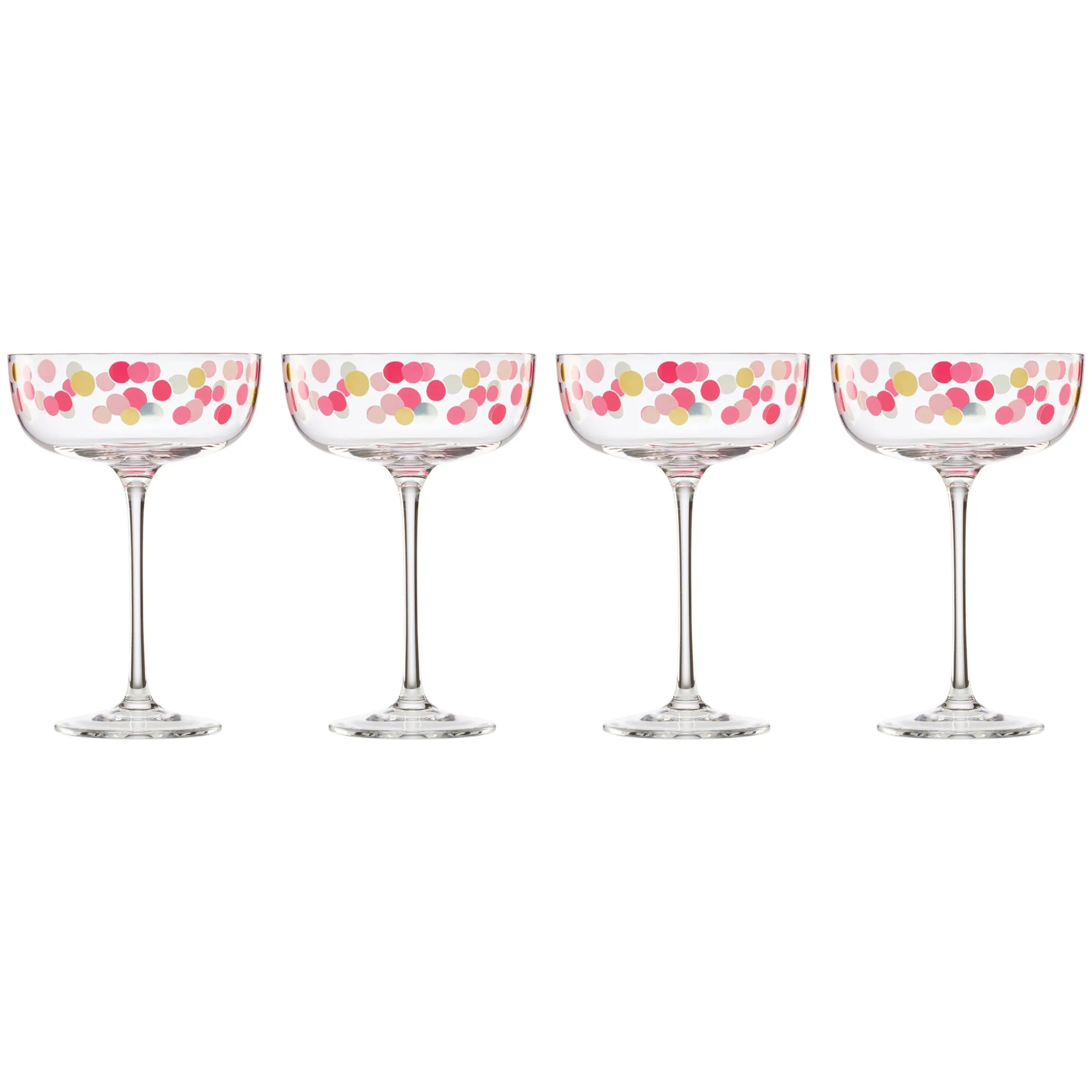 It's Raining Confetti Coupe Glasses, Set of 4