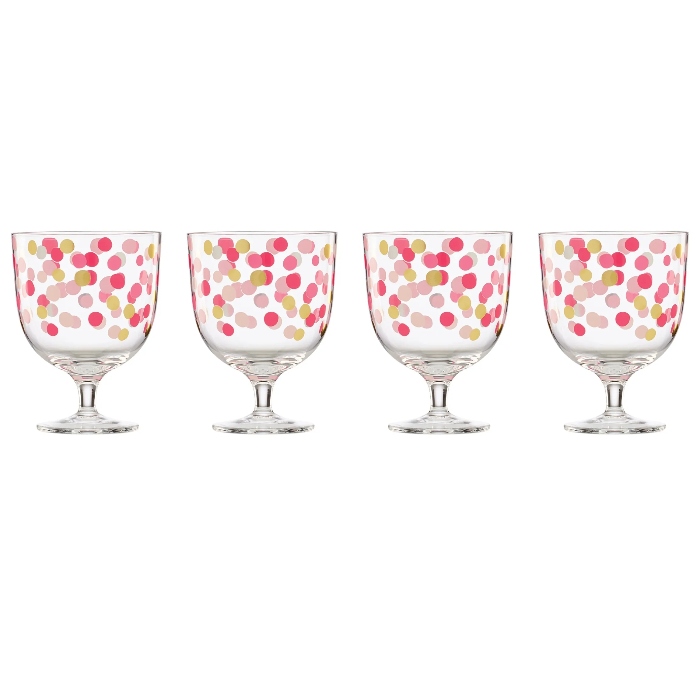 It's Raining Confetti Short Wine Glasses, Set of 4