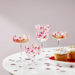 It's Raining Confetti Short Wine Glasses, Set of 4