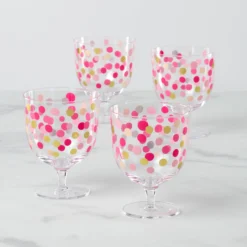 It's Raining Confetti Short Wine Glasses, Set of 4