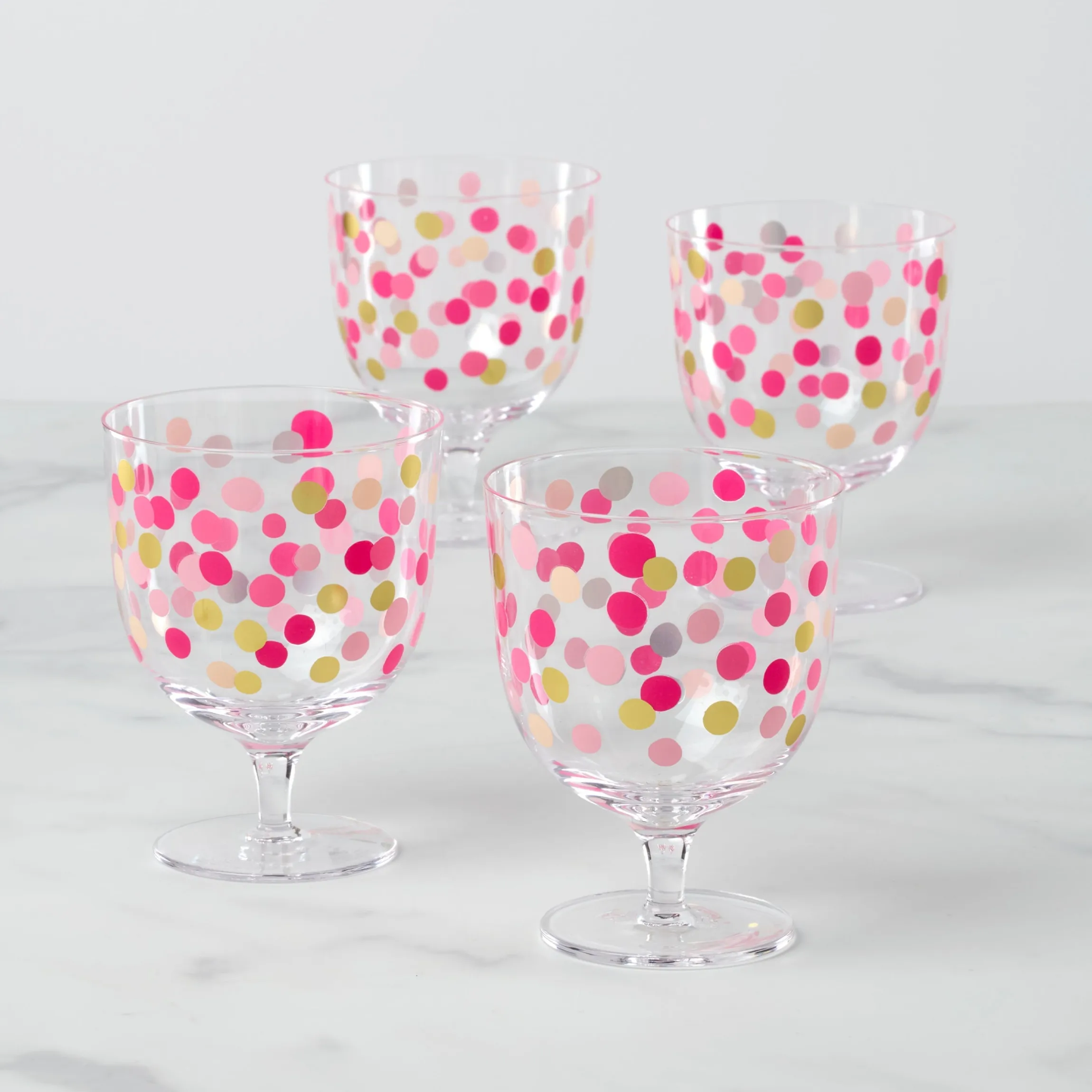 It's Raining Confetti Short Wine Glasses, Set of 4