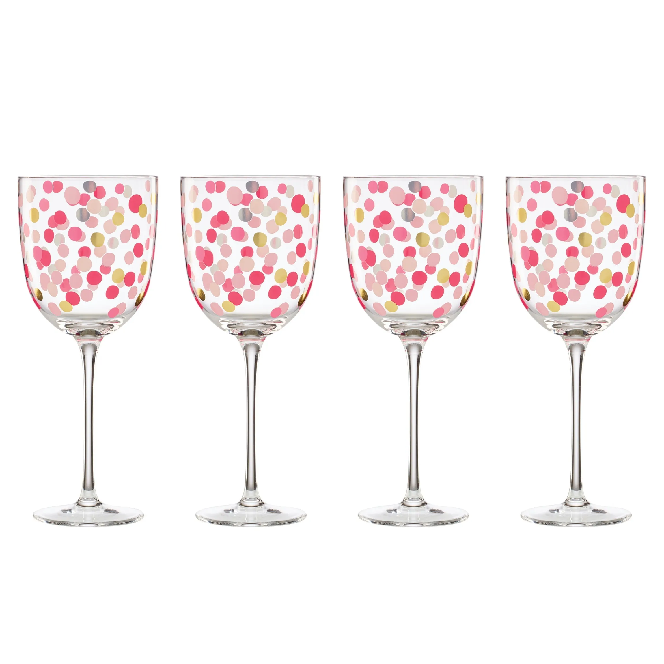 It's Raining Confetti Wine Glasses, Set of 4