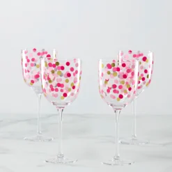 It's Raining Confetti Wine Glasses, Set of 4