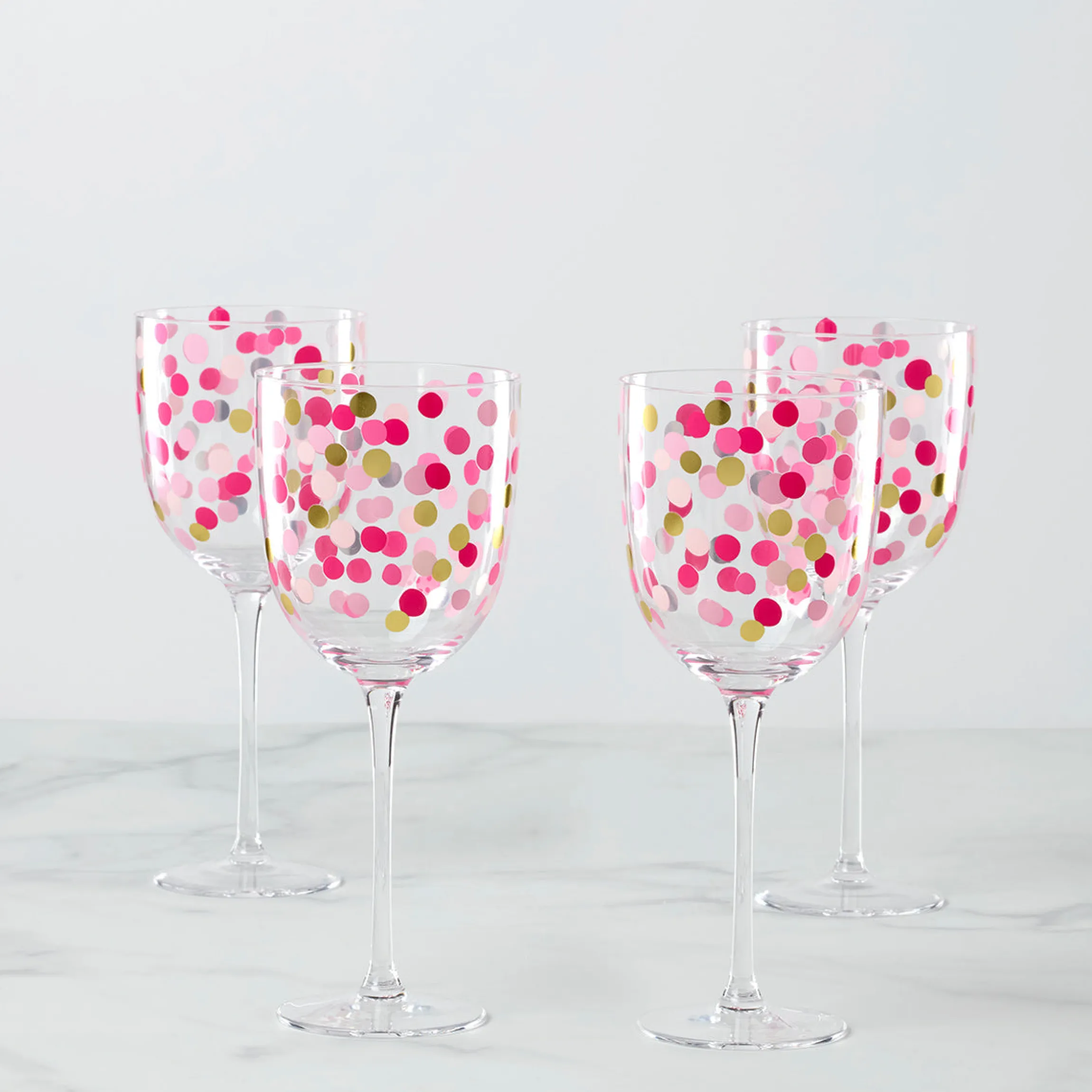 It's Raining Confetti Wine Glasses, Set of 4