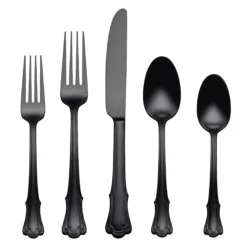 James Street Black Satin 20-Piece Flatware Set