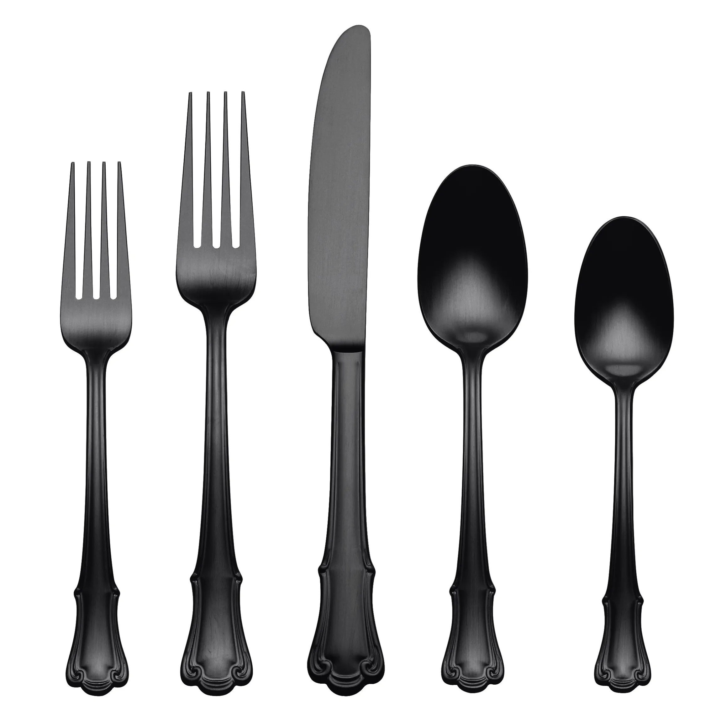 James Street Black Satin 20-Piece Flatware Set