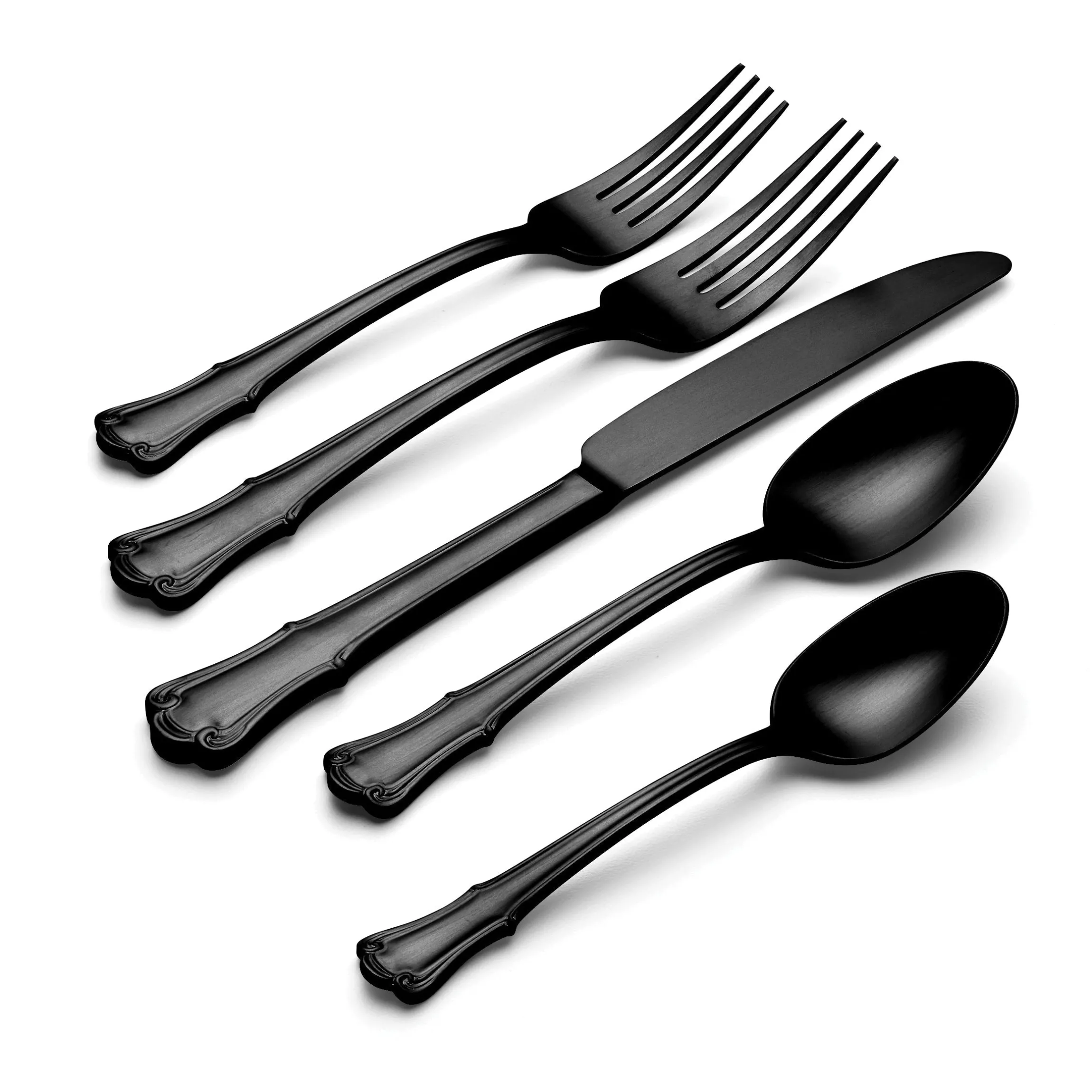 James Street Black Satin 20-Piece Flatware Set