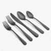 Keene Black Satin 20-Piece Flatware Set