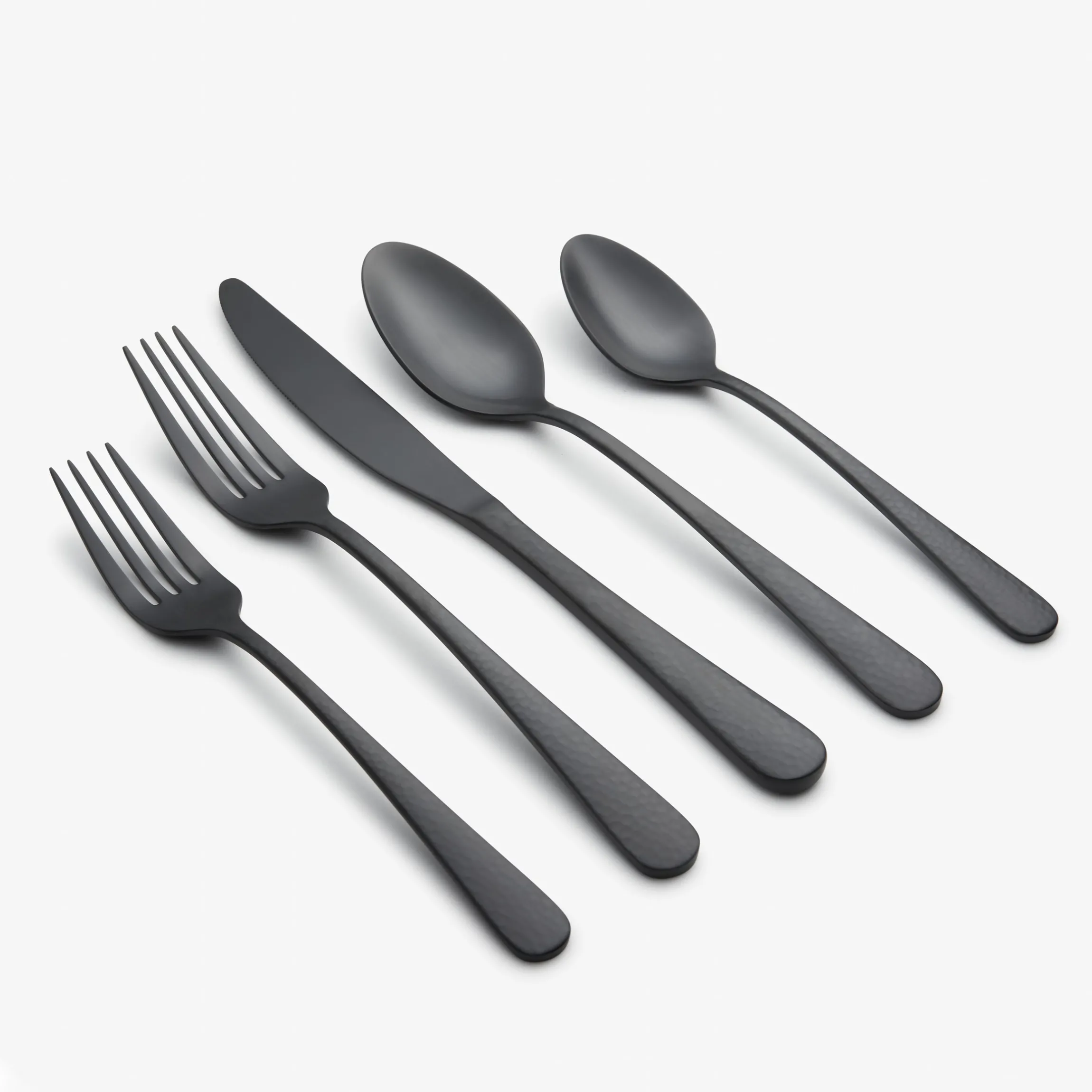 Keene Black Satin 20-Piece Flatware Set