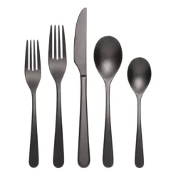 Kenbrook Black Vintage 20-Piece Flatware Set