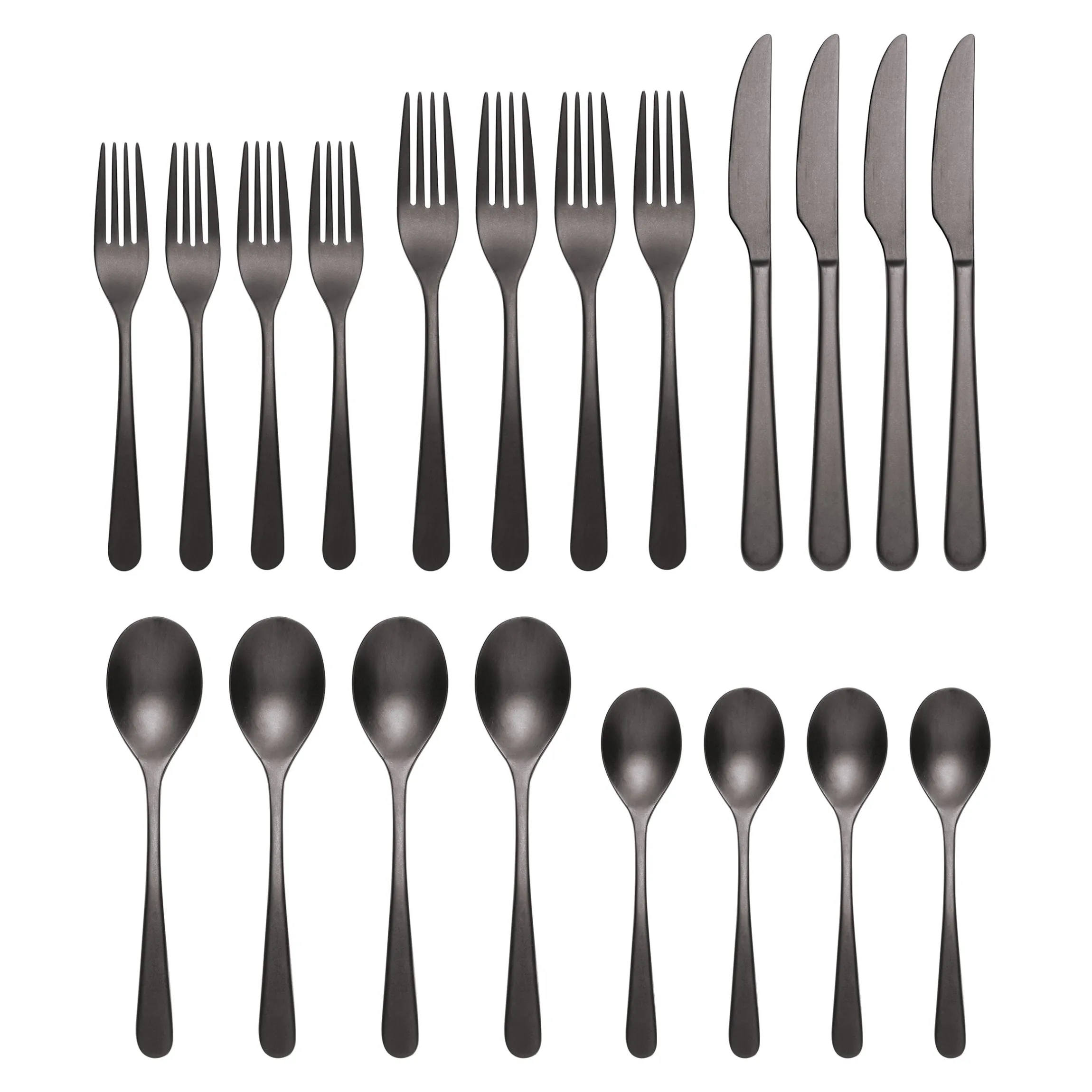 Kenbrook Black Vintage 20-Piece Flatware Set