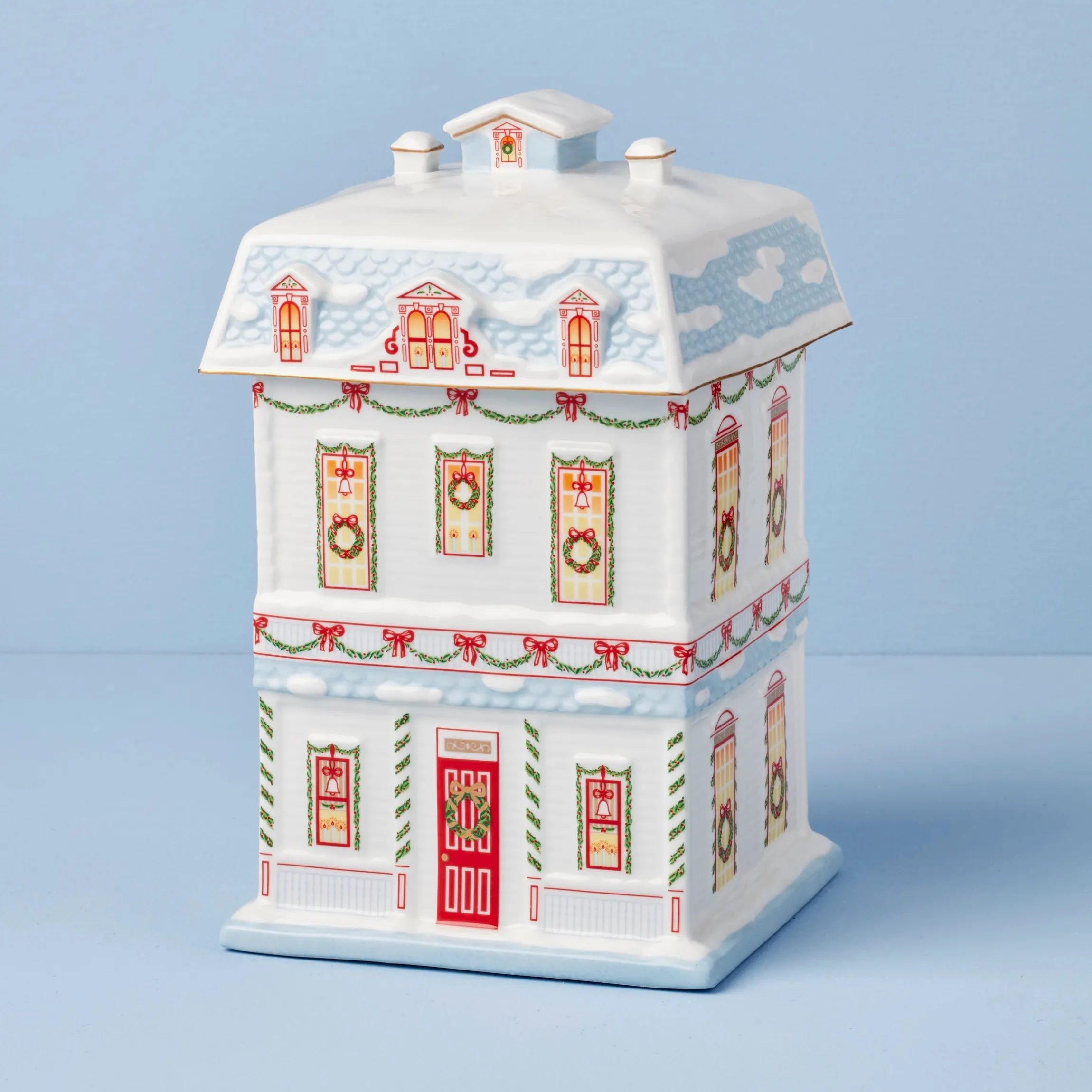 Lenox Holiday Village Christmas Cookie Jar
