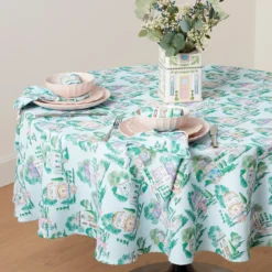 Lenox Spice Village Allover 70x70 Round Tablecloth