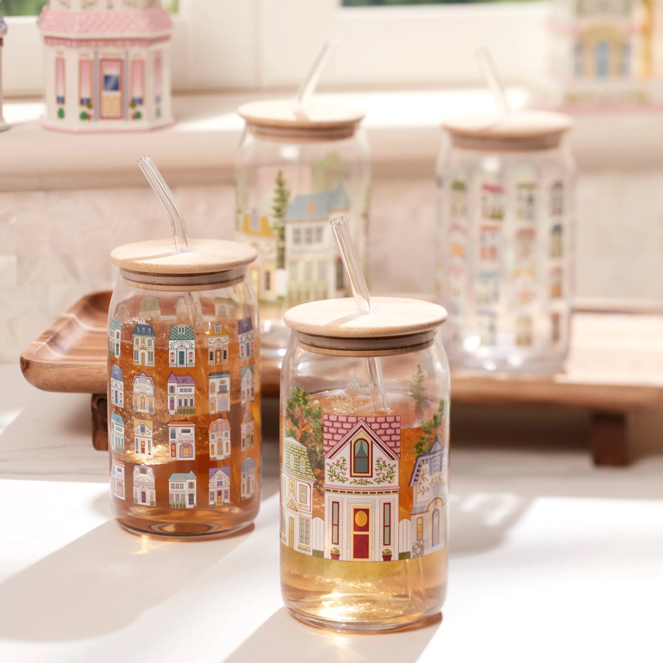 Lenox Spice Village Can Cooler Glasses, Set of 2